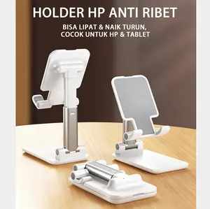 Dudukan HP Lipat Universal Rotasi 90 Derajat Sistem Lipat Portable Desain Kuat untuk Smartphone Tablet dan Perangkat Lainnya Holder Anti Ribet Bisa Lipat & Naik Turun Cocok untuk HP & Tablet Handphone zinc alloy light green