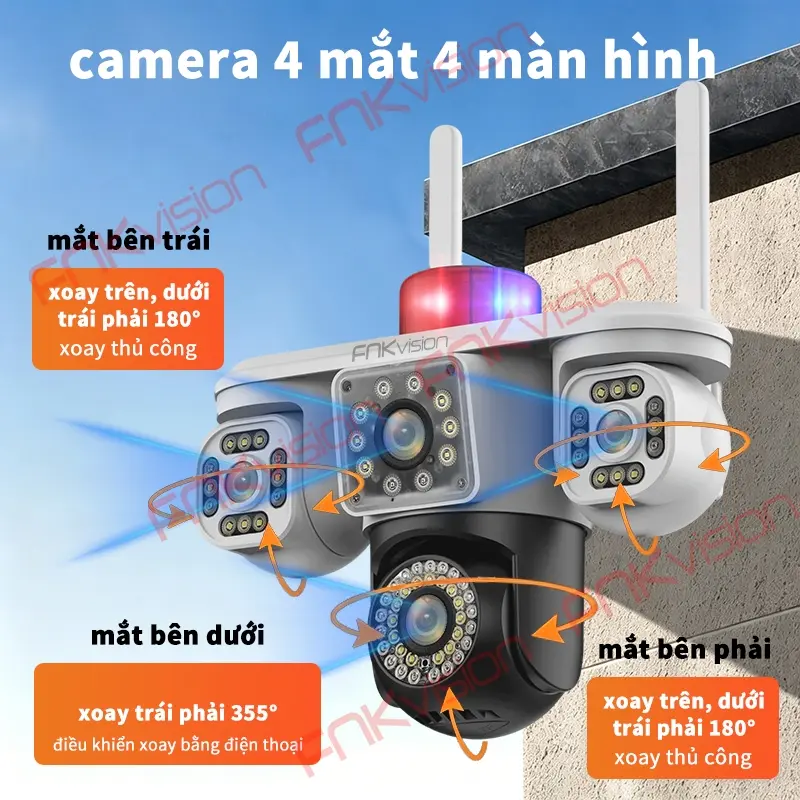 Camera Yoosee 4 Mắt Hiển Thị 4 Màn Hình Cùng Lúc