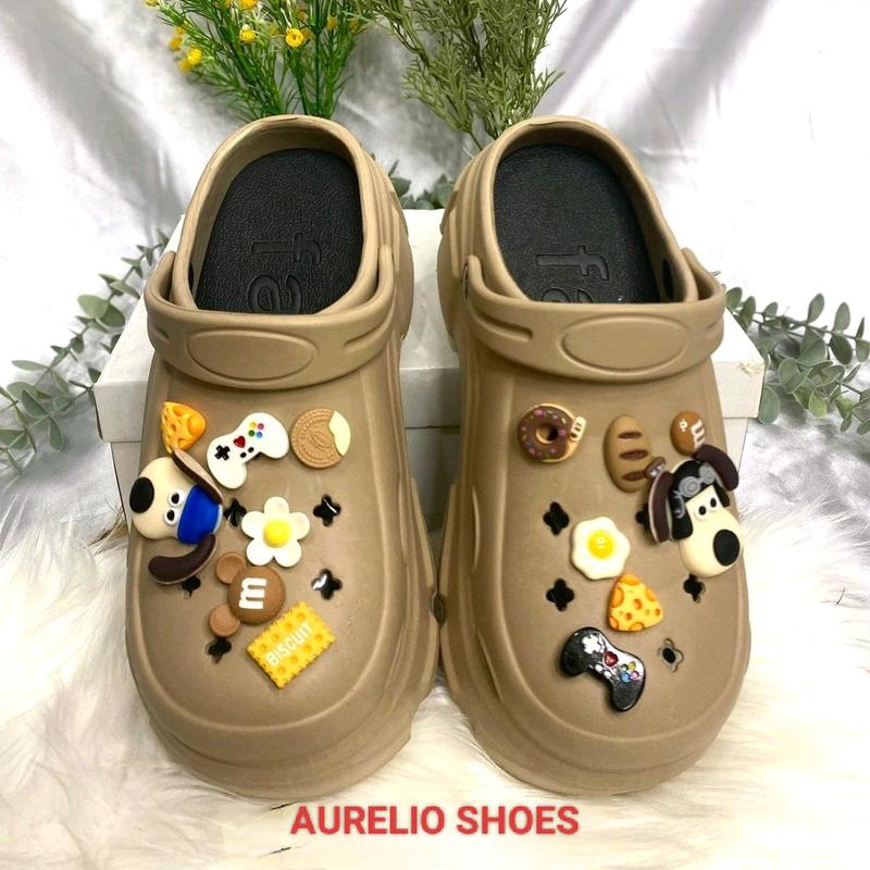 [AURELIO] - Sandal Lebaran 2024 Model baru Jibbitz Dog Variasi Donat Tinggi 7 Cm Karet limitless sandal Wanita 2