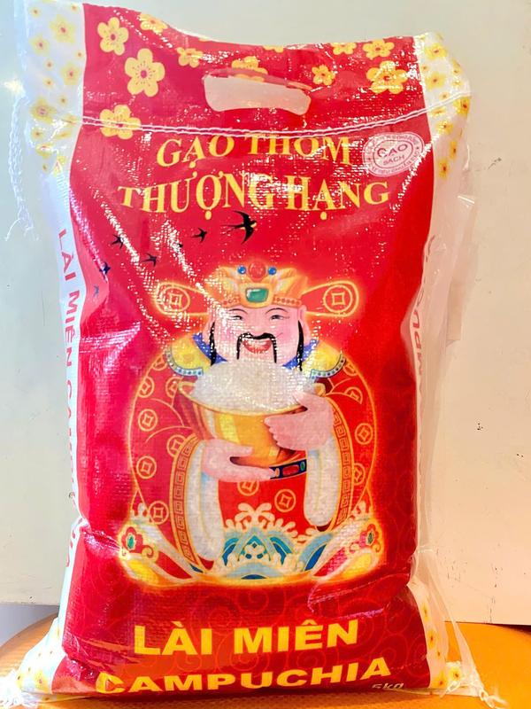  Gạo Lài Miên 5kg Campuchia Thần Tài loại 2- Cơm Dẻo Ngon Mềm Thơm 