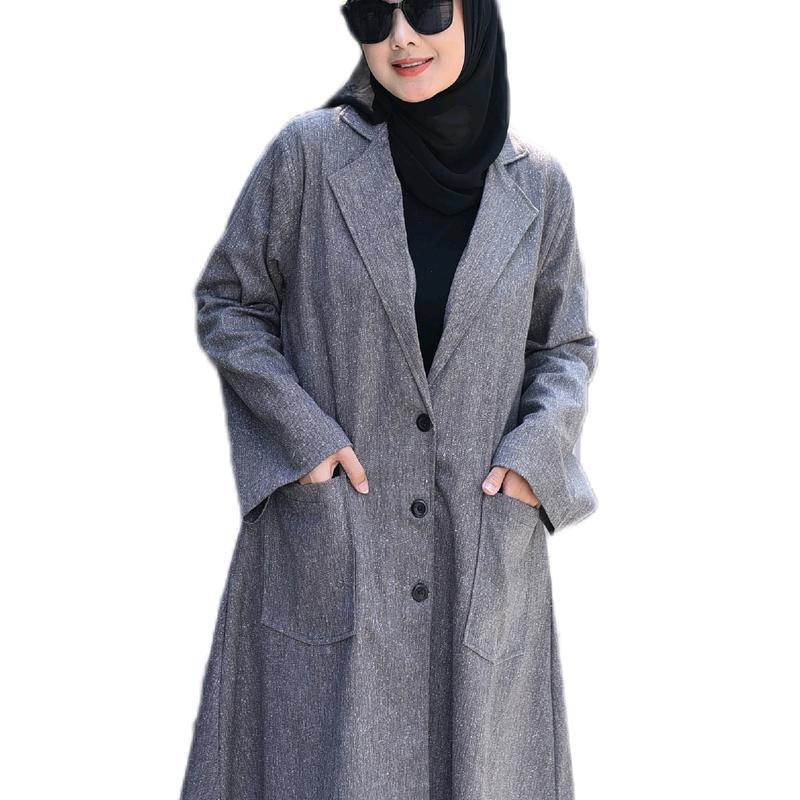 Blazer Wanita Berkancing dengan Kantung Kanan Kiri - Hoodie, Panjang 0