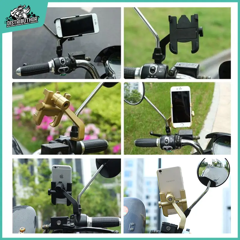 Holder hp spion BESI penahan ponsel penyangga pencagak pegangan stand handphone di motor original kuat aman anti slip mudah di gunakan NB20 8