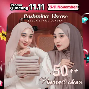 Heva - Pashmina Syeda Viscose Shawl Flowly Jilbab Muslim Wanita 180cm x 70cm Viscose Premium Luxor 50++ Warna Heva - Pashmina Syeda Viscose Shawl Flowly Jilbab Muslim Wanita 180cm x 70cm Viscose Premium Luxor 50++ Warna