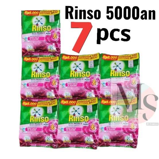 Paket Hemat 7 pcs Detergen Rinso Bubuk 5000an 195gr 0