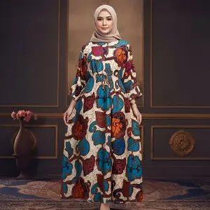 Dress Wanita Rayon Premium Motif Cantik Bunga Terbaru Batik Solo