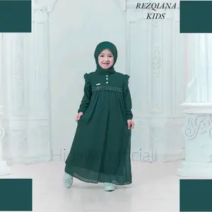 Rezqiana Kids Gamis Anak Terbaru Usia 3-13 Tahun //Gamis Anak Perempua Terbaru Ceruty Baju Muslim Variasi Panjang Dress Wanita Syari