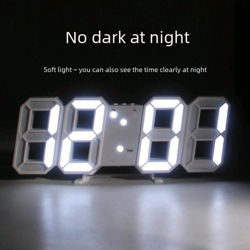 Jam smart LED meja dan dingding Hadiah Jam Dinding 3D 4