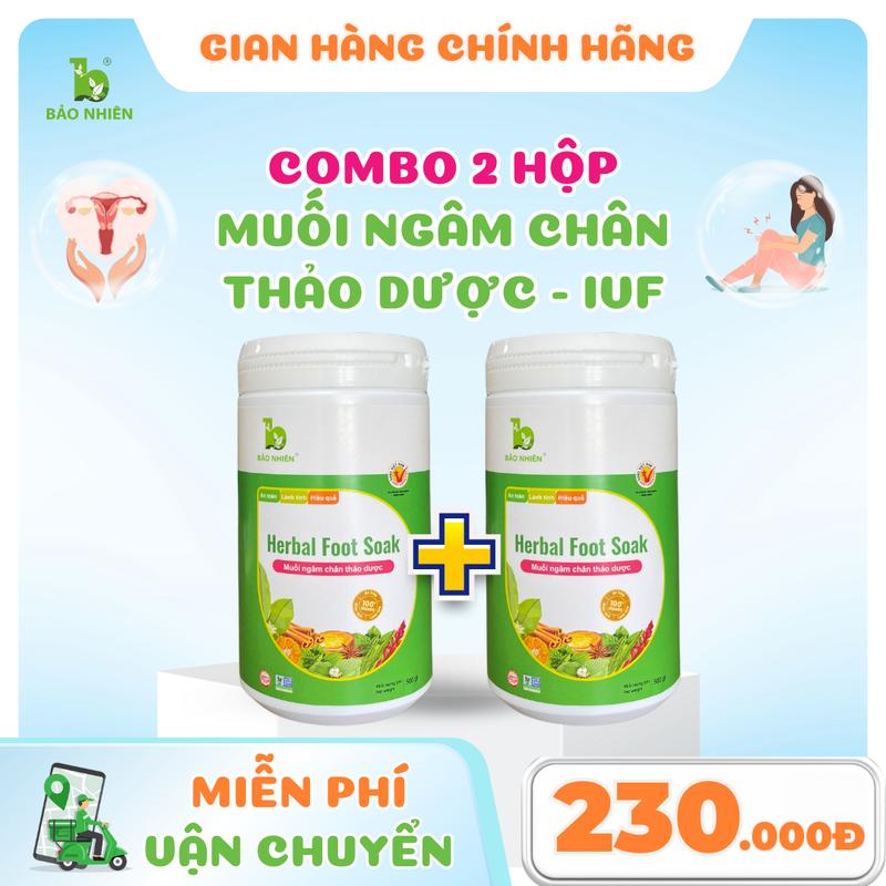  Combo 2 HỘP Muối ngâm chân thảo dược Bảo Nhiên _ Klt: 1000gr 