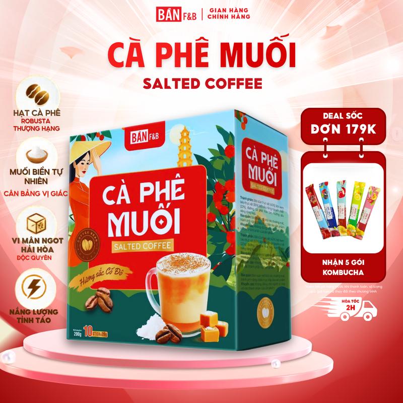 Cà Phê Muối 10 Gói – Đậm Vị Huế, Hương Cà Phê Chuẩn Việt - Bản F&B Quà Biếu Tết Sang Trọng
