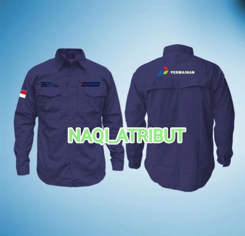 Product Introduction of KEMEJA BUMN MY PERTAMINA KEMEJA PERTAMINA LENGAN PANJANG FULL BORDIR DEPAN BELAKANG BISA COSTUM Casual 13