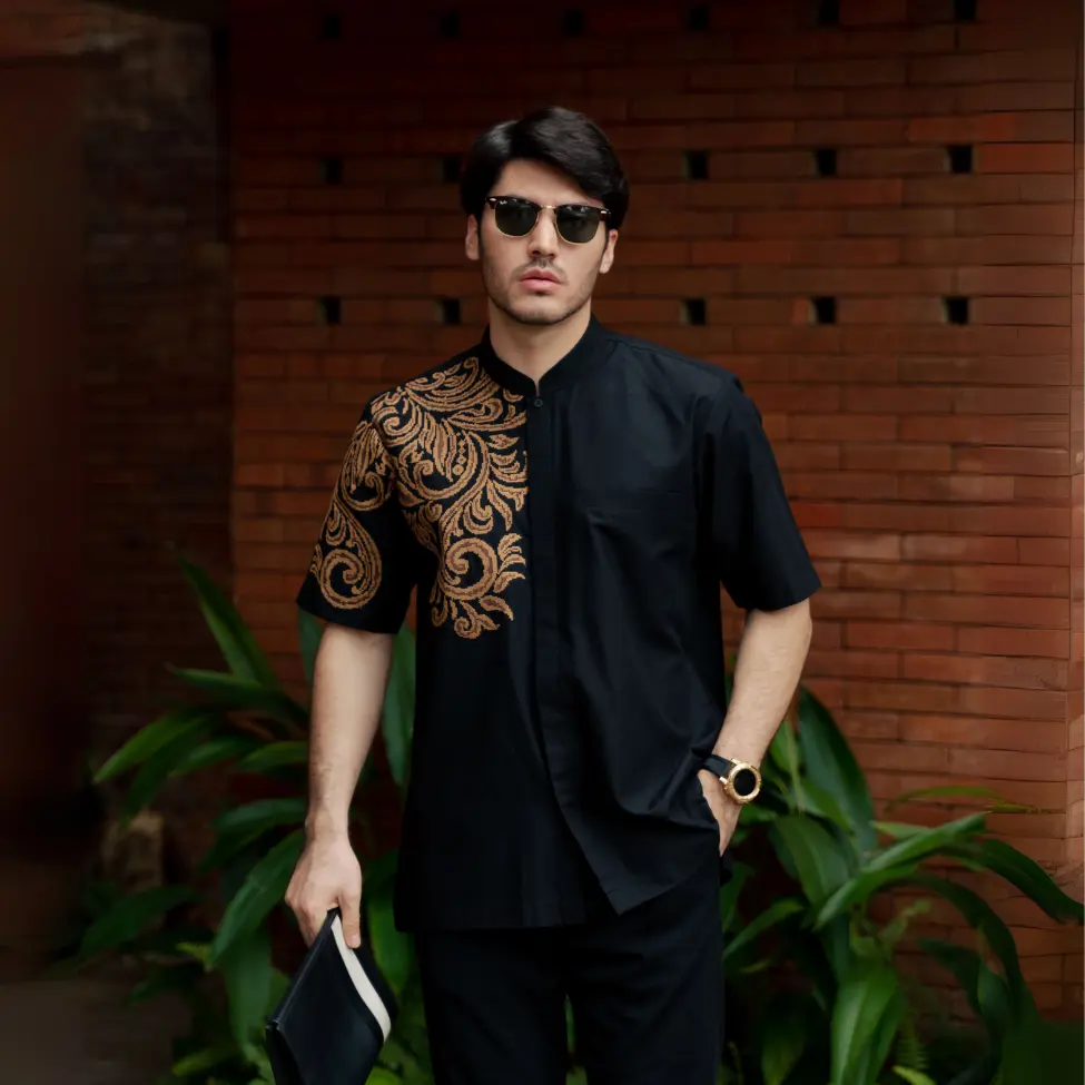 BASTOH Maru Koko Bordir Dewasa Pria Warna Hitam