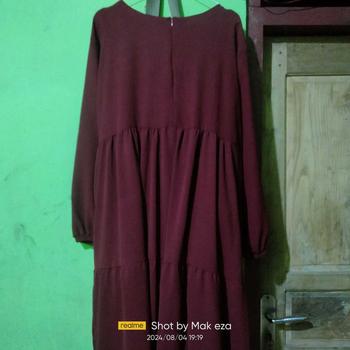 Product Review of Gamis Rempel Susun Bahan Crinkle Airflow / Busana Muslimah Terbaru / Gamis Wanita Terbaru Nyaman Remaja Dress from r**3 0