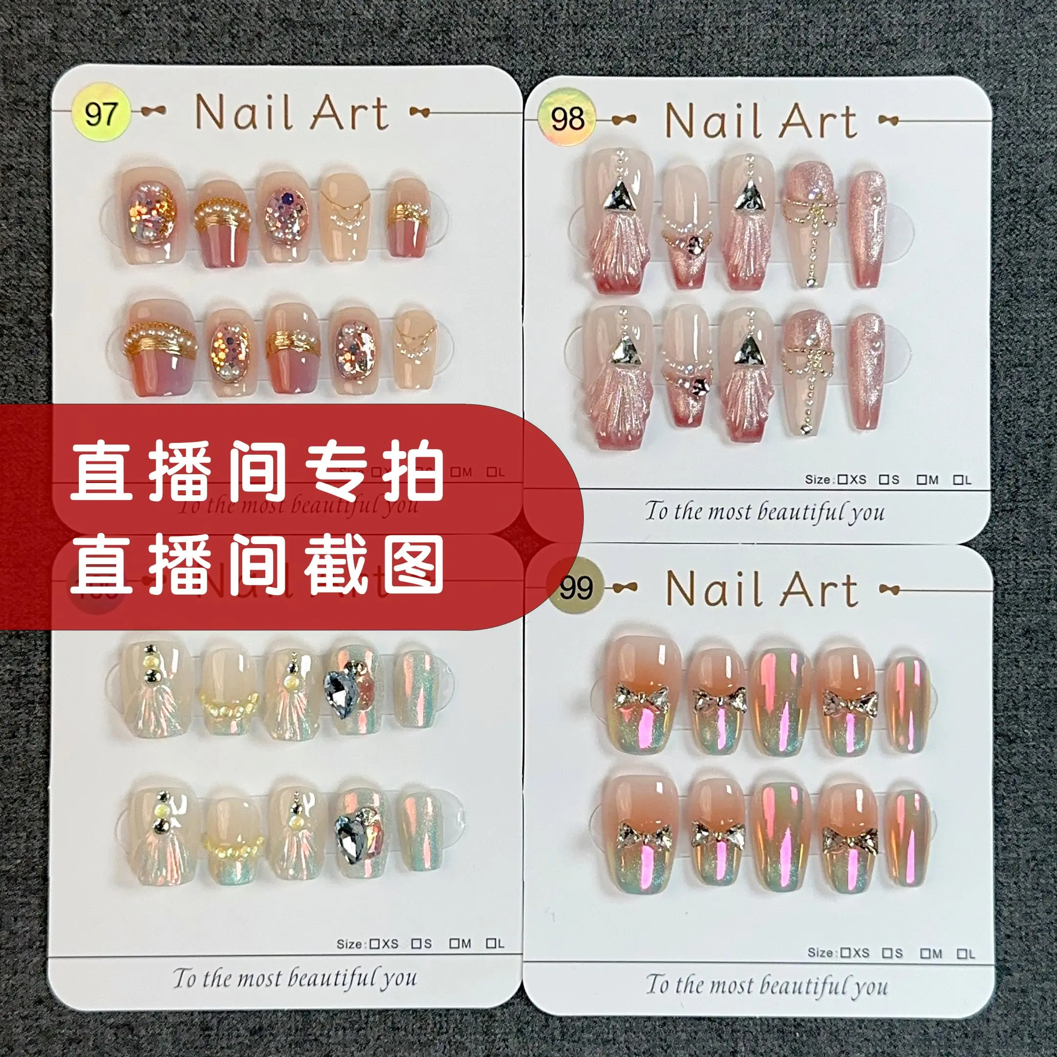 2024 New style Pure Hand- Wearable Nail Art Fake Nail Sheet Removable Finished Phototherapy Armor Press On Nail  [R29] IF you buy more ,surprise more! Polish Manicure