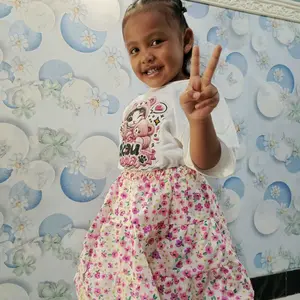 Baju Anak Perempuan - Ataya Setelan Kaos Anak Perempuan Karakter Digital Printing Terlaris / Fashion Oneset Baju Pendek & Celana / Rok Pendek Gambar DTF Terbaru