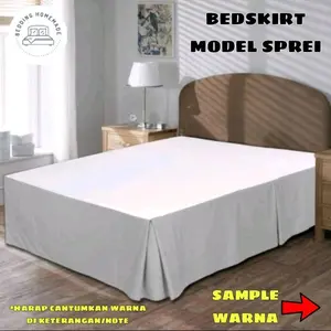 Bed Skirt | Penutup Ranjang Kolong Kasur | Katun Polos Premium