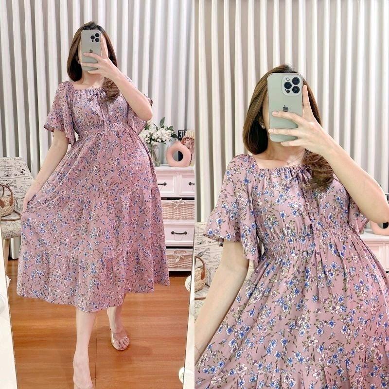 daster kimono lengan pendek | daster wanita dewasa yang modern Rayon Busui baju tidur coquette panjang Ibu Menyusui Dress Motif daster  adem Hamil Pink Perempuan daster  hits rayon 3