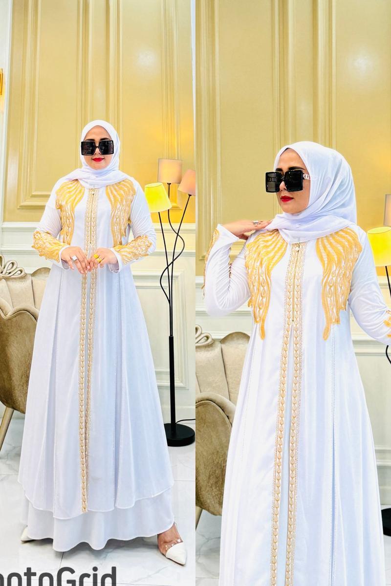 Product Introduction of (COD)Gamis Abaya Arab SHANIA Motif Bordir Jersey Mix Ceruty Mote Swarosky Terbaru Muslim Hitam Turki Mewah 9