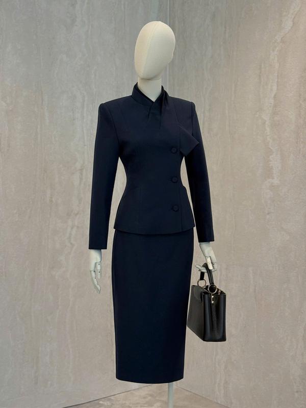 HANNA DESIGN_SET S600 Áo Vest & Chân Váy Bút Chì - Phong Cách Sang Trọng & Thời Trang