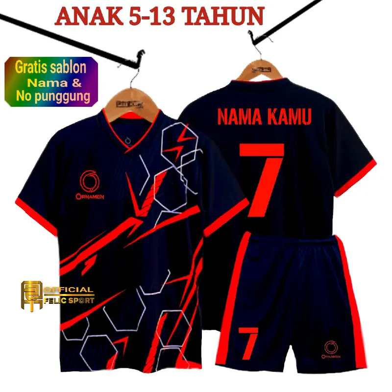 ( CUSTOM ) Baju olahraga anak laki laki/perempuan kaos bola futsal badminton voli tenis basket lari  usia 5-13 tahun uniseks cowo cewek Pakaian Setelan Sepak bola  Outdoor  Sport (MOTIF galaxi) 6