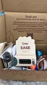 Product Review of LIMITED EDITION GRITZ X ONE PIECE BLACK - EASE Nasal Stick Inhaler for Sinus, Nicotine Craving, Nasal Block and Migraine. (1 pcs EASE + 1 Refill Oil + FREE Tali lanyard) from M**t 1