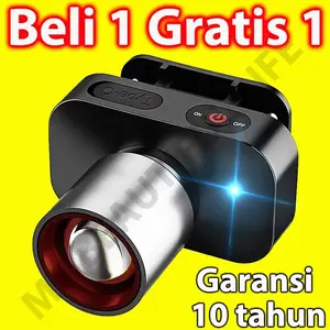 【Beli 1 gratis 1】Headlamp 1000Lumen Senter Kepala Cahaya Maksimal Plus RechargePro dengan USB Fokus & Penyebaran Zoom
