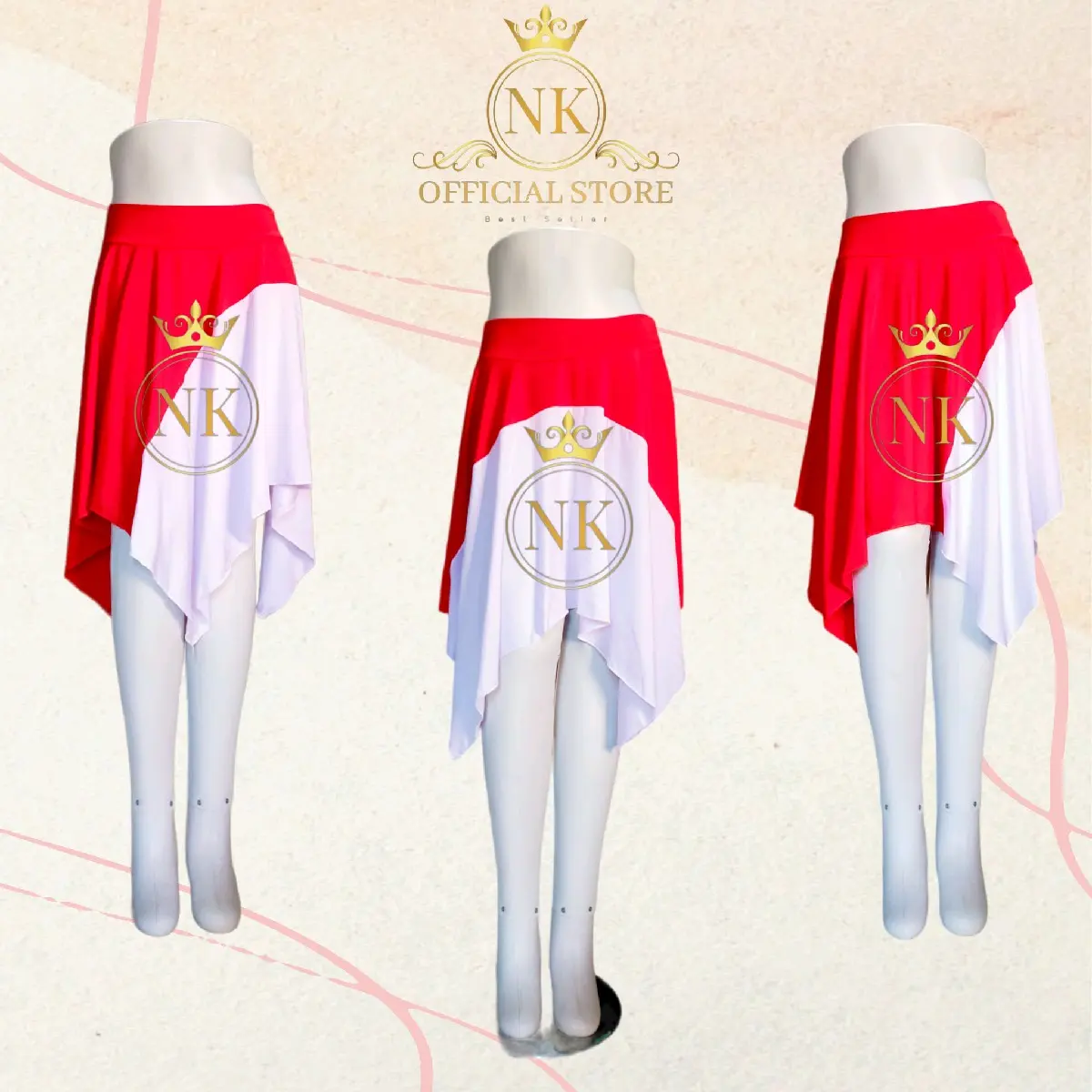 Rok Zig Zag Kombinasi Warna - Jersey Premium - Line Dance Belly Dance, Senam Zumba