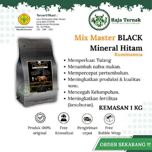 MIX MASTER BLACK MH - Mineral Hitam untuk Hewan Ternak Sapi Kambing Domba