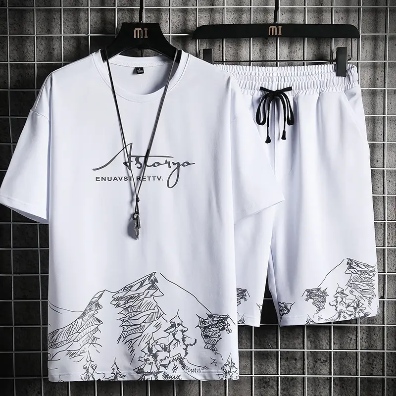 [Cadia] short sleeve T-shirt set men summer two piece sets of men's T shirt tops