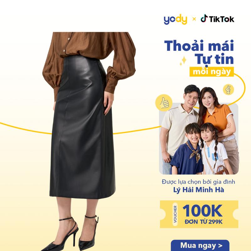 [Đồng giá] [ LIVE ] Chân váy da nữ YODY dáng dài maxi sang trọng, thanh lịch CVN7180