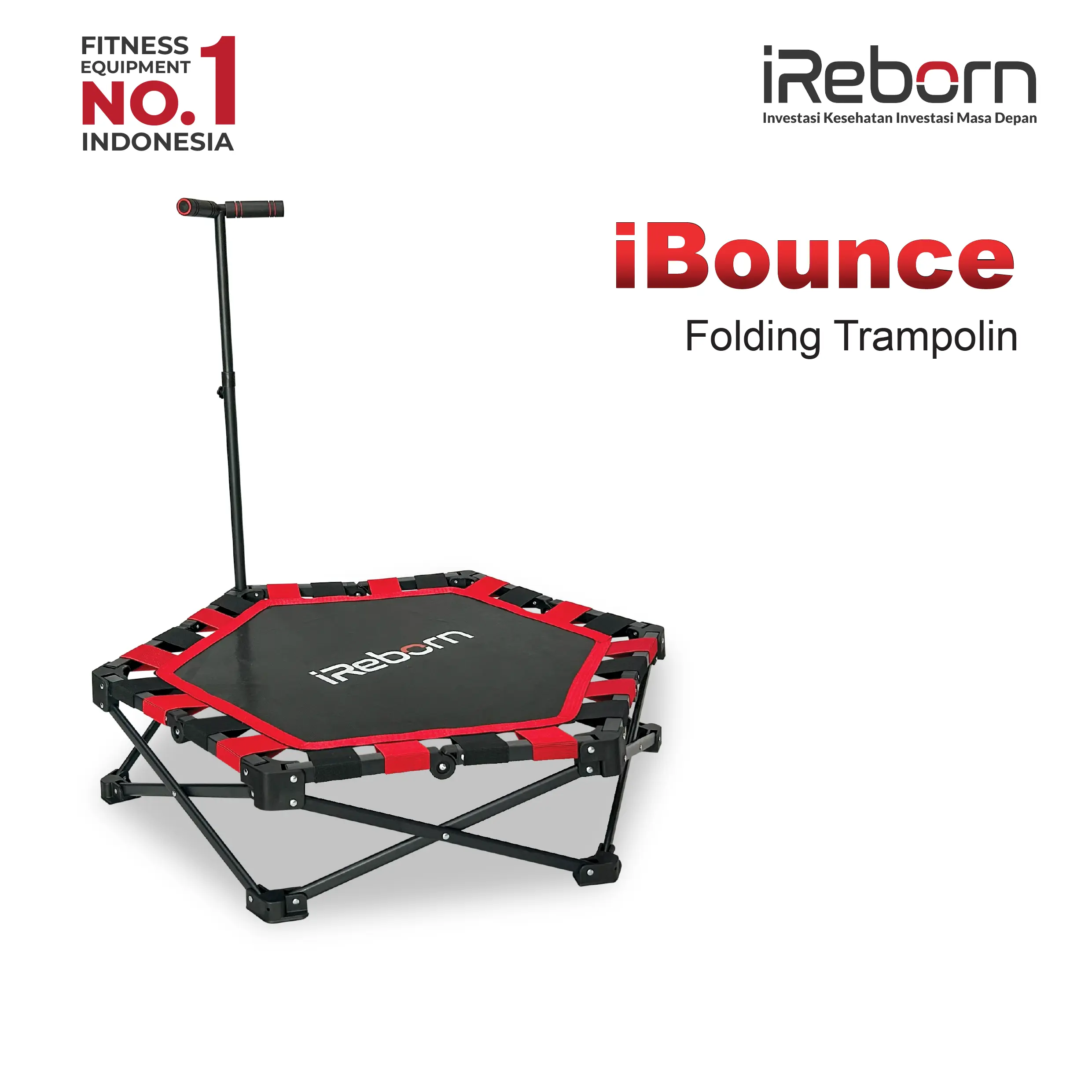 iBounce Folding Trampolin iReborn - Alat Fitness Gym Olahraga Rumahan