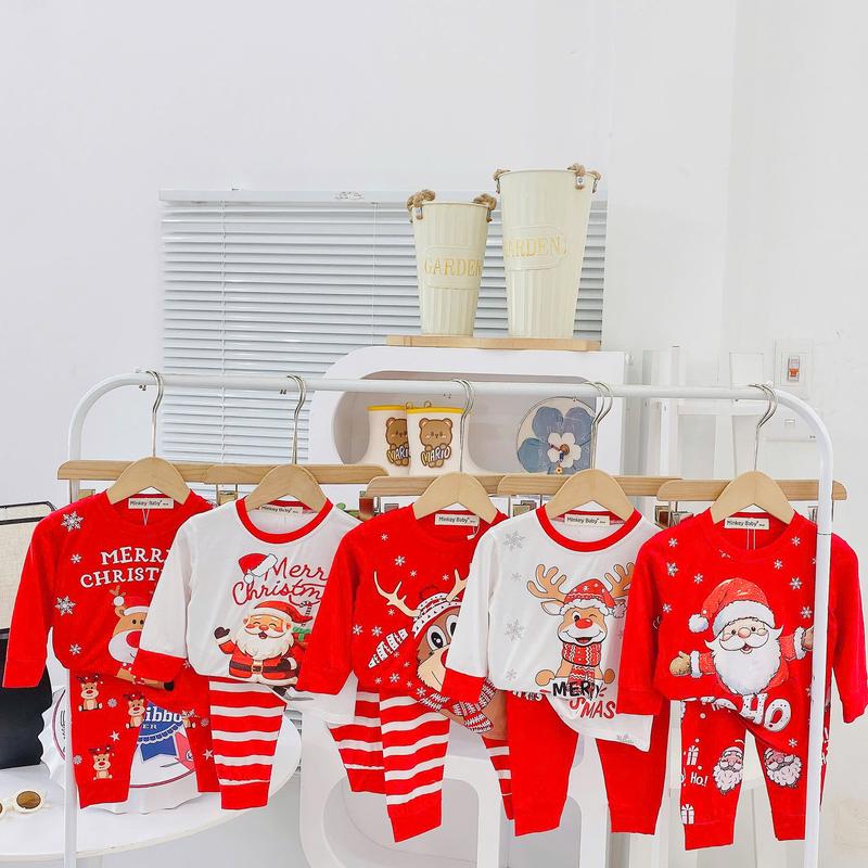   KABOO  Đồ bộ tay dài quần dài thun lạnh chủ đề noel cho bé  7-25kg CAO DƯỚI 1M15  vải mềm mịn mát thoáng khí đồ dài ngủ cho bé thoải mái đồ noel cho bé. 