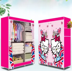 Lemari Susun Lemari Pakaian Minimalis Lemari Baju Plastik Lemari Pakaian Motif Karakter Ukuran 105 x 45 x 170 CM