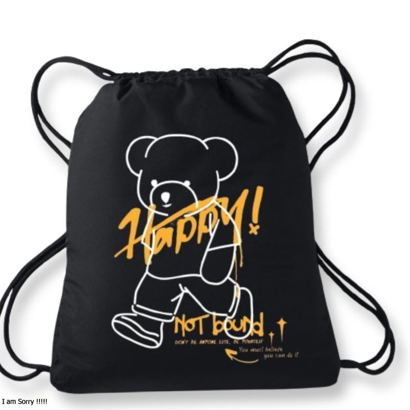 Tas Serut K.E.Y Tas Serut / String Bag Anti Air TERLENGKAP - Tas Ransel Serut Tas Olahraga Tas Sekolah Tas Serut Waterproof Pria Dan Wanita Tas HAPYPY tas sepatu bola tas  futsal 1
