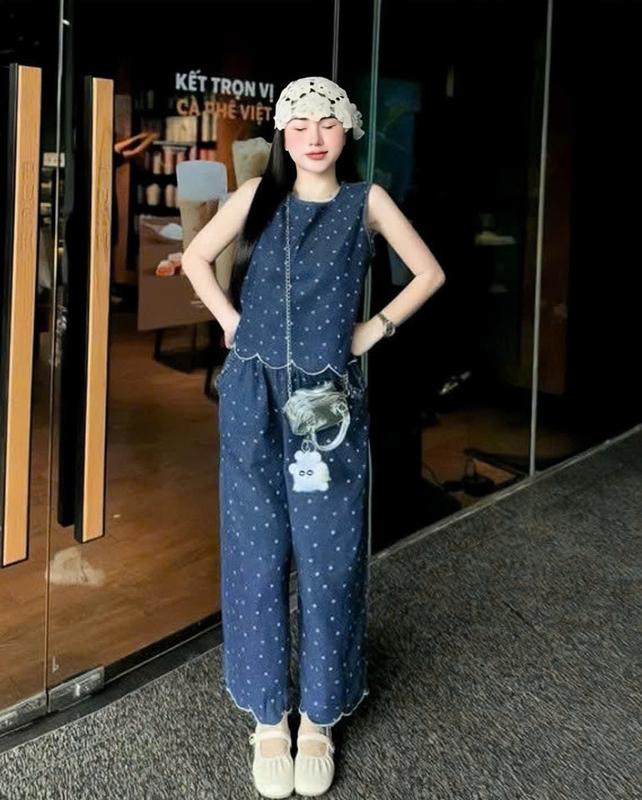 Set Bộ Bò Giấy Set Chấm Bi Bộ Sát Nách Gấu Lượn Sóng Chất Bò Giấy Mặc Nhà Đi Chơi set đồ đẹp Top Women sét bộ Mã MP73 