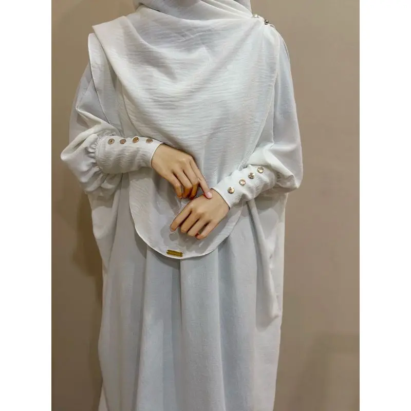 One set kaftan crinkle airflow KAFTAN AISHA gamis muslim wanita dress lebaran  Dewasa 5
