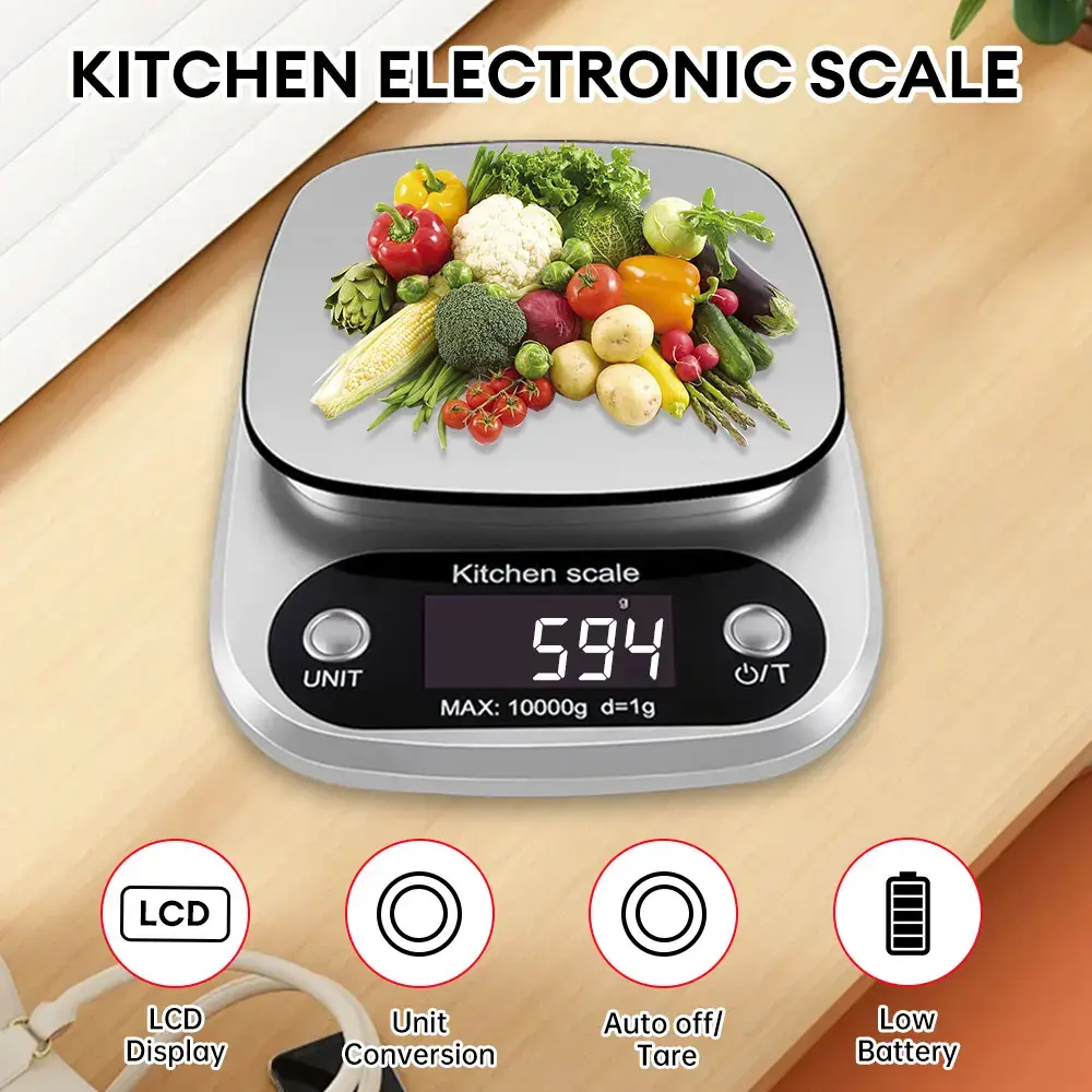 High precision kitchen scale 10kg electronic jewelry food baking scale multifunctional measuring tool electronic scale LCD display