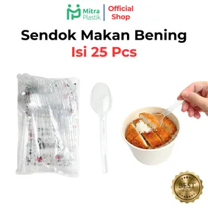 Sendok Makan Plastik Bening isi 25 pcs