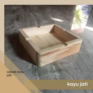 ASBAK KAYU JATI KOTAK MINIMALIS / ASBAK MURAH tempat sampah