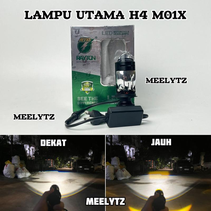 Lampu utama Led RTD M01X Mini Projector H4 cut off motor mobil 0