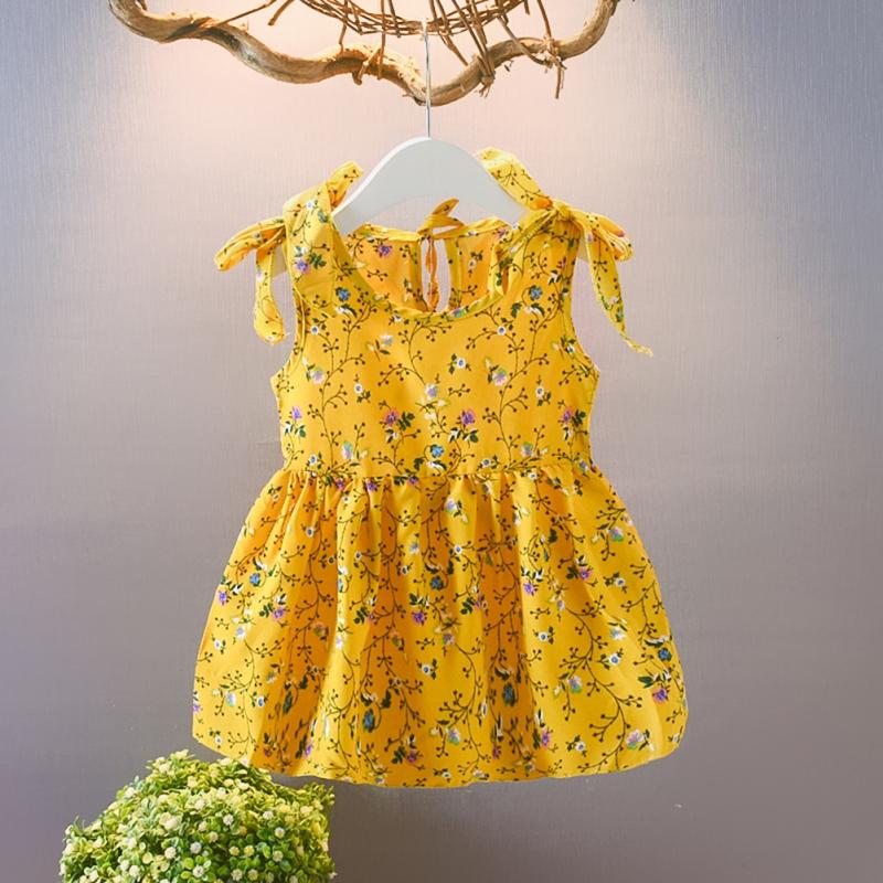 Product Introduction of Summer Casual Baby Girls Floral Pattern Strap Dress Cotton Kids Toddler Sleeveless Pageant Sundress 16