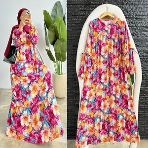 GAMIS REMPEL BUNGA RAYON MOTIF PREMIUM