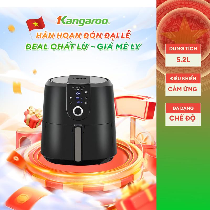 [ L ] [ GIÁ SIÊU HỜI ] Nồi chiên không dầu điện tử 7 lít (Dung tích lòng nồi 5,2 lít) Kangaroo KG55AF1A, công suất 1800W.