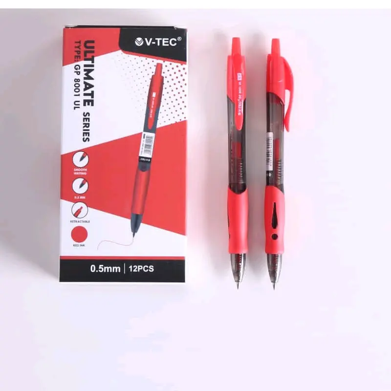 BULLPOINT / PULPEN GEL PEN GP 8001 WARNA MERAH 0.5MM 0