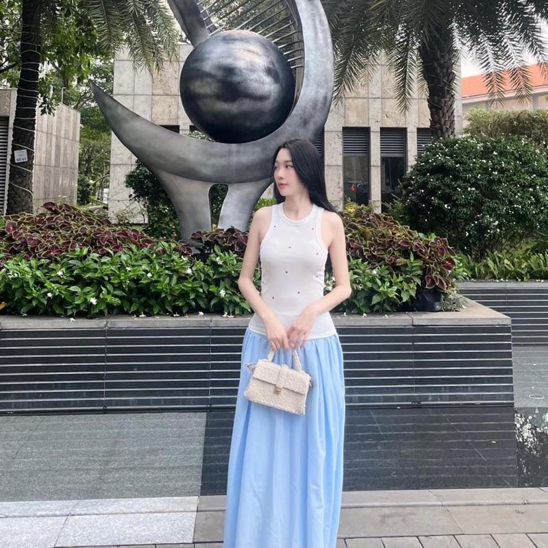 A24 [XẢ KHO] Áo thun ba lỗ cổ tim form ôm body tôn dáng size S M L