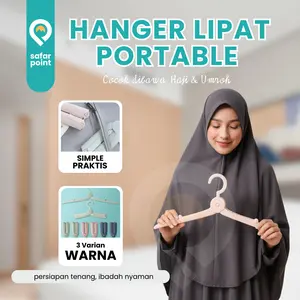 Safar Point Hanger Lipat Portable Cocok untuk Perjalanan Umroh Simple Praktis 3 Varian Warna Persiapan Tenang Ibadah Nyaman