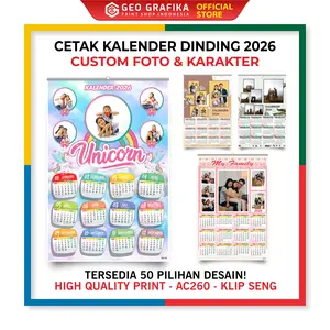 CETAK KALENDER FOTO 2026 CUSTOM KARAKTER FREE DESAIN kalender  2026