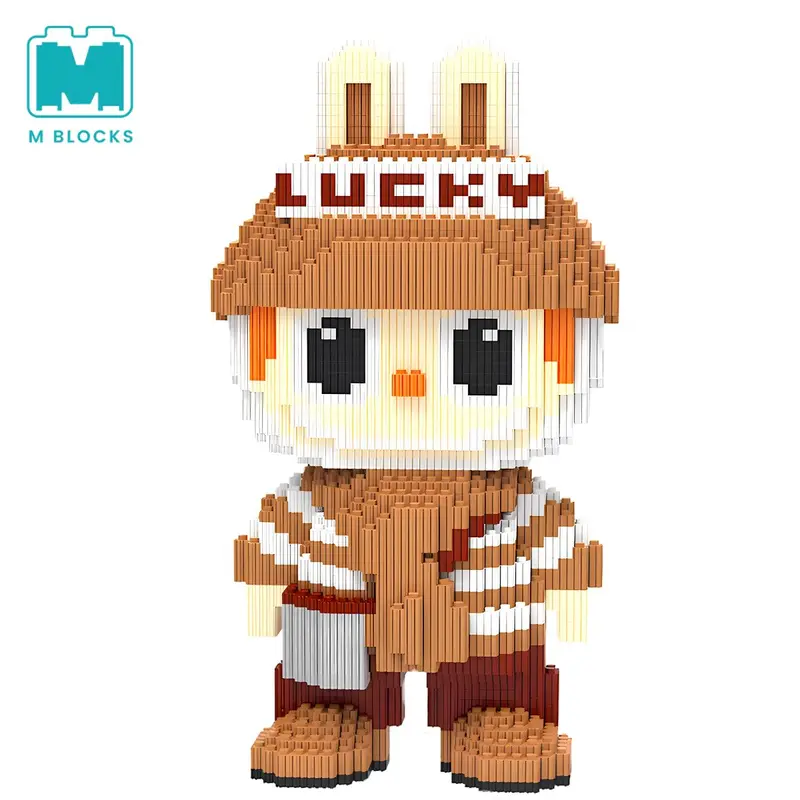 Mblocks Mainan Nano Blocks The Monster Exciting Labubu Toffee Series 3D Model DIY Bricks Magic Block Anime Figure Dekorasi Hiasan Karakter Animasi, Hadiah Kado Anak   Blok Toys Plastik puzzle  bricks skarakter 2