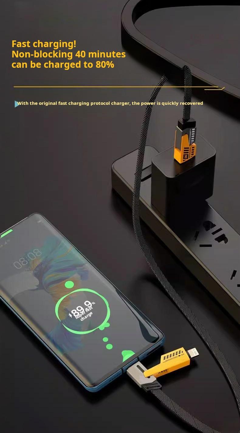 Product Introduction of 4 in 1 65W Fast Charge Data Cable Transformer 480Mbps USB Type C to Type C Charger Mobile Electronic Smartphone Cellphone Charging 11