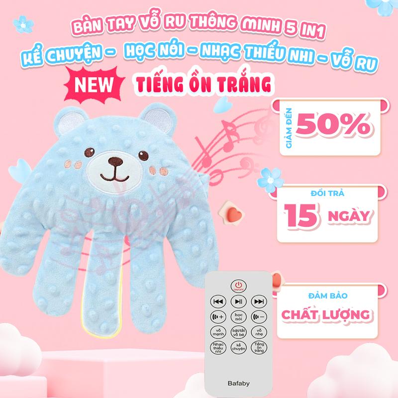 Gối Ôm Bàn Tay Vỗ Bé Ngủ Ngon Bafaby Hạn Chế Giật Mình Vải Nhung Hạt Mềm Mịn Massage Có Điều Khiển Từ Xa – 411