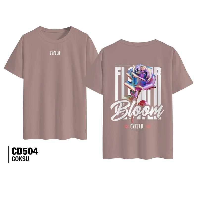 Cyfersia Kaos Unisex Flower Bloom Kaos Lengan Pendek CD504 1